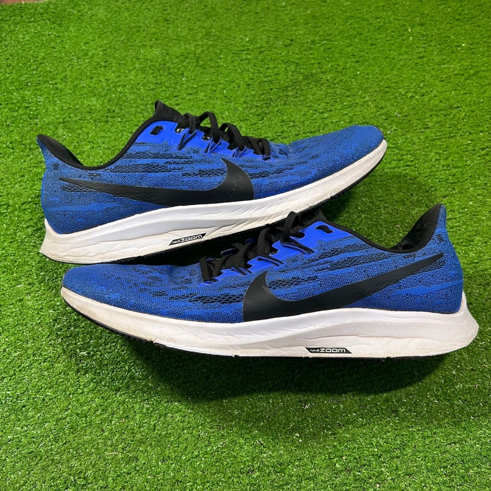 Nike Air Zoom Pegasus 36 Mens 12.5 Hyper Royal Black Running Shoes AQ2203-400